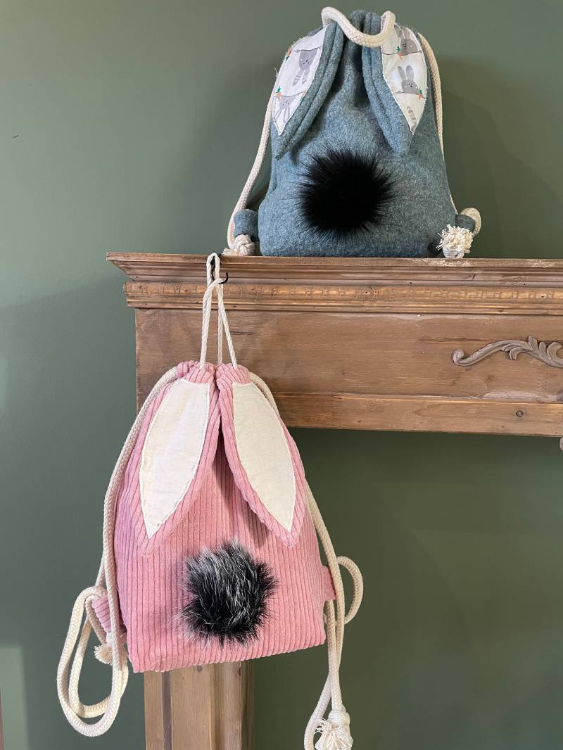 Wunderschöner Hasenrucksack, Hasenbeutel Für Kinder von ReineGlueckssachenDE