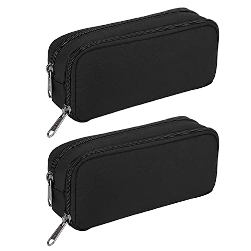 Reinscer 2X Stift Federmäppchen mit Großer Kapazität Oxford Aufbewahrung Tasche Marker Stift Etui Einfache Schreibwaren Tasche für Schul und Büro Organizer Schwarz von Reinscer