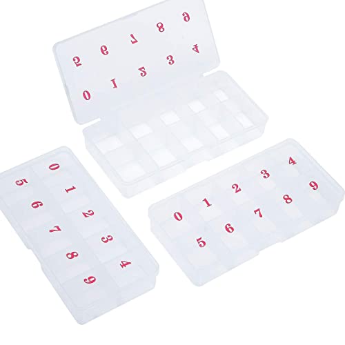 Reinscer 3-Teilige Transparente Aufbewahrungsbox für Falsche Nagelspitzen mit 10 Leeren PläTzen Aufbewahrungsbox Container Nail Art Organizer Box von Reinscer