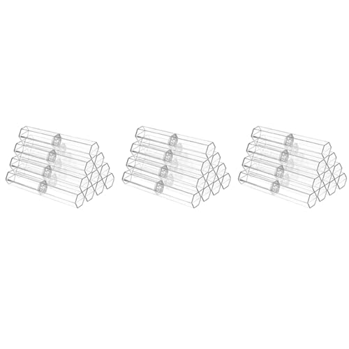 Reinscer 30 Stück Acryl-Stiftboxen, Transparent, Kugelschreiber-Etui, Bleistift, Geschenkbox, Stift-Aufbewahrungsbehälter, Sechseckig, Einzeln für Schule, Büro von Reinscer