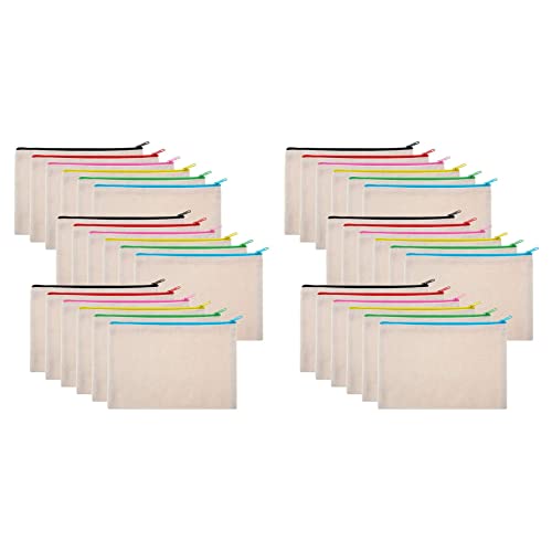 Reinscer 36 Leinwand Kosmetiktasche Multifunktionale Kosmetiktasche Kosmetischen Stift MüNztüTe Leer DIY ReißVerschluss von Reinscer