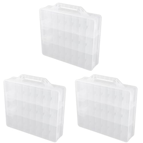 Reinscer 3X 48 Zellen 2-Lagiger Nagellack Organizer Portable Clear Nail Supplies Handarbeit Aufbewahrungsbox Verstellbarer Aufbewahrungskoffer von Reinscer