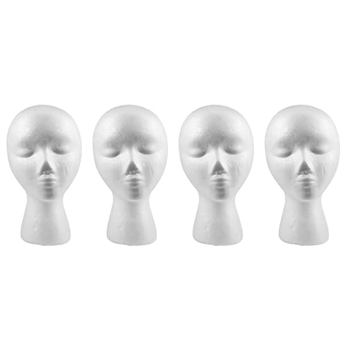 Reinscer 4X 27,5 x 52cm Unecht/Mannequin Kopf Weiblicher Schaum (Polystyrol) Aussteller fuer Cap, Kopfhoerer, Haarzusaetze und Peruecken Frauen Mannequin Schaum von Reinscer