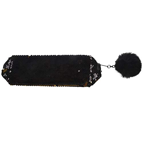 Reinscer Glaenzende Pailletten Grosse Maeppchen Schreibwaren Lagerung Stift Veranstalter Tasche Schule Buero Bedarf Kosmetik Halter Fuer Geschenk Gold + Schwarz von Reinscer