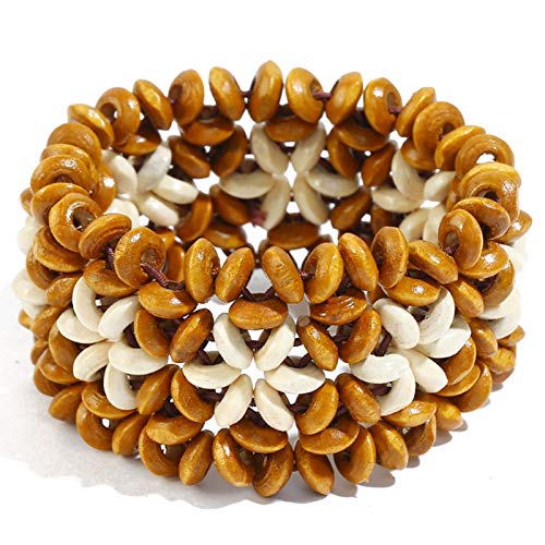Reinscer Vintage Breite BöHmische Holzperlen Elastische Bettelarmband Handgefertigt Gewebte Holzperlen Wickelarmband Damen Modeschmuck Gelb Reinscer Vintage Breite BöHmische Holzperlen Elastische Bettelarmband Handgefertigt Gewebte Holzperlen Wickelarmband Damen Modeschmuck Gelb von Reinscer