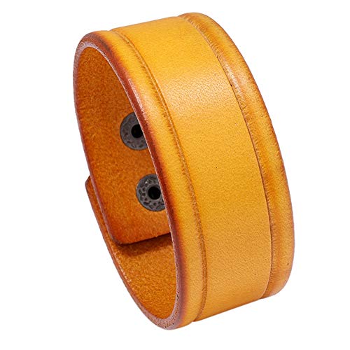 Reinscer ZubehöR Einfache All-Match Retro Rindsleder Armband Schmuck Personalisierte Leder Armband Gelb Reinscer ZubehöR Einfache All-Match Retro Rindsleder Armband Schmuck Personalisierte Leder Armband Gelb von Reinscer