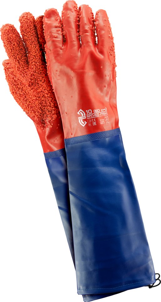 Reis Arbeitshandschuhe Reis Rpcv60 - Fish Schutzhandschuhe, Rot-Blau, 10 (60cm) von Reis