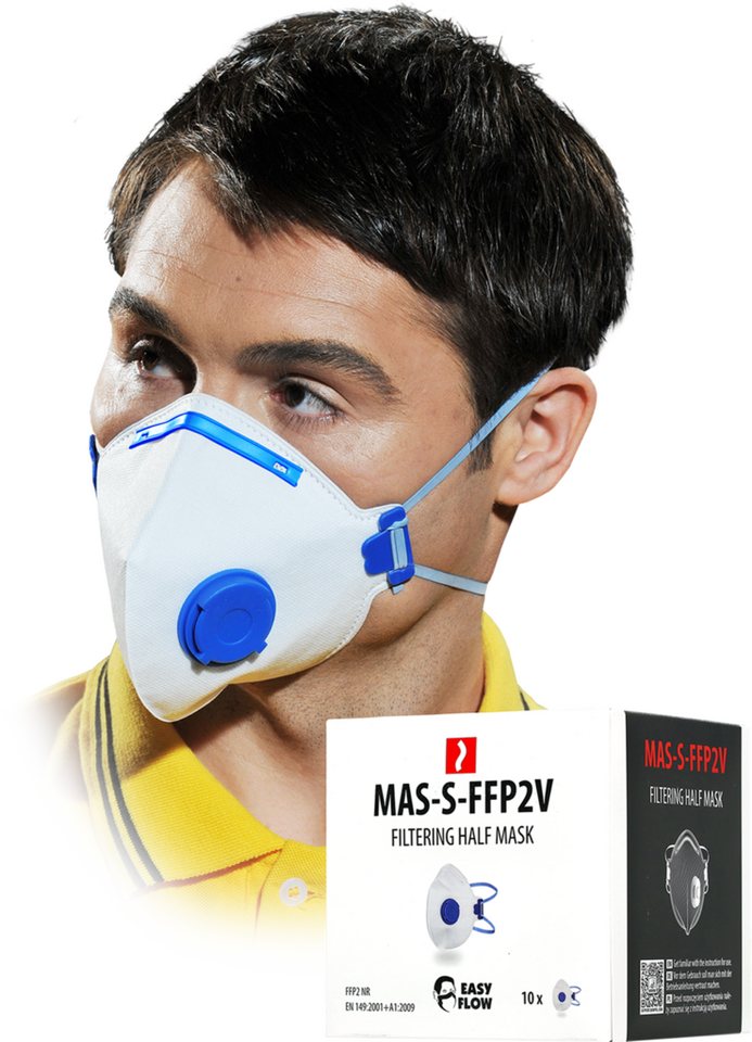 Reis Filtrierende Halbmasken FFP2 Feinstaubmaske 10x Ventil FFP2 Staubmaske Staubmasken Atemschutz von Reis