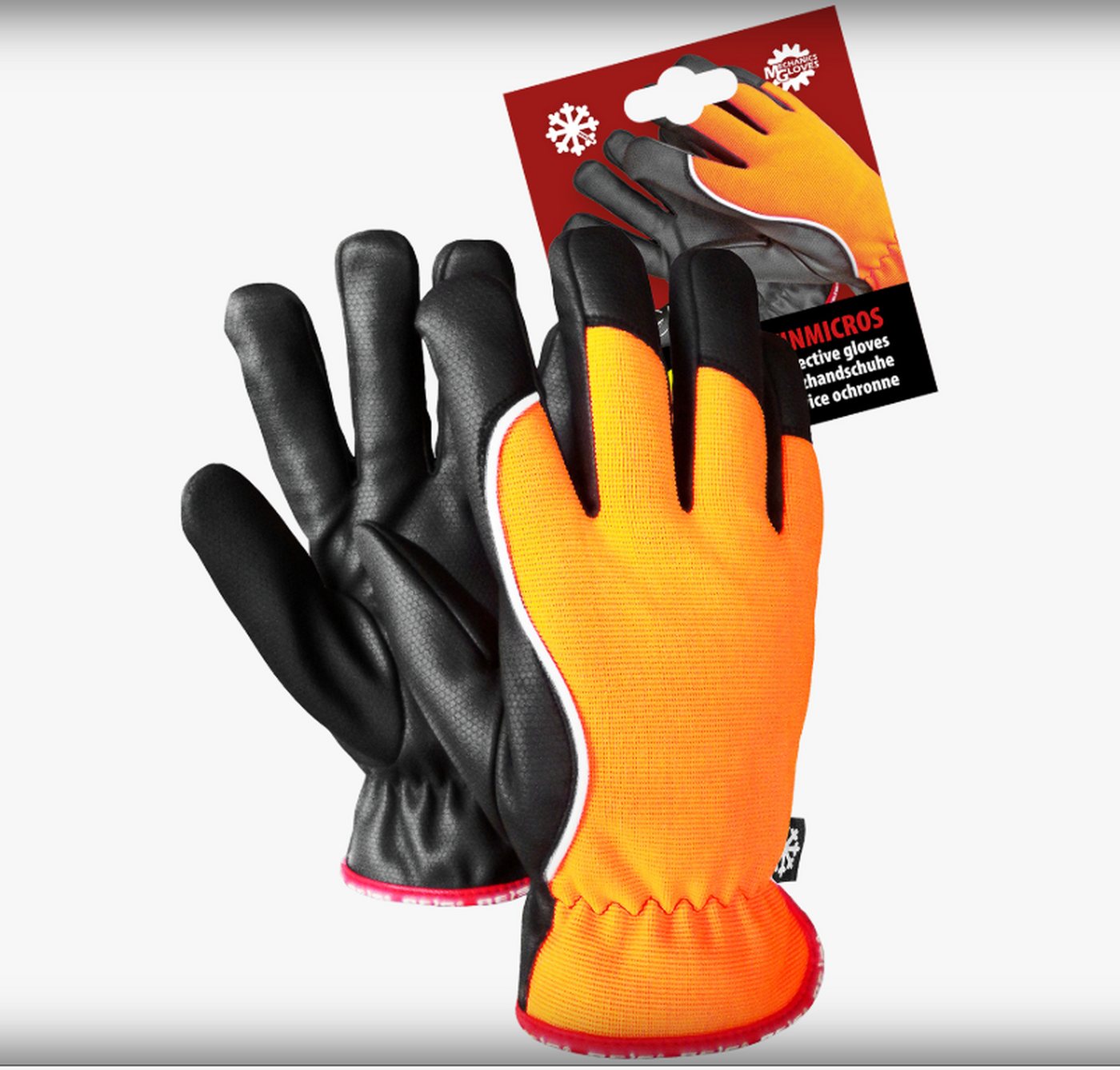 Reis Winter-Arbeitshandschuhe Reis RMC-WINMICROS_P Mechanics Gloves Schutzhandschuhe, Orange-Schwarz von Reis
