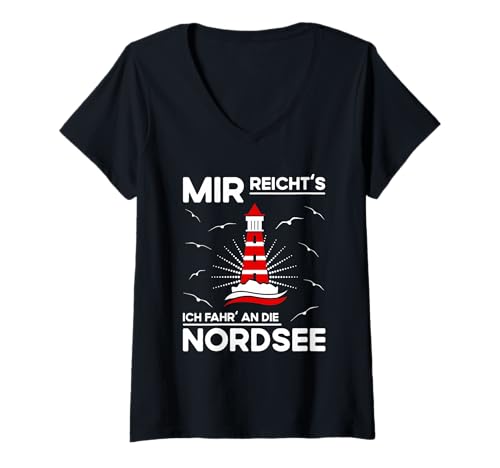 Damen Urlaub Must Haves Nordseeliebhaber Reise Gadgets Nordsee T-Shirt mit V-Ausschnitt von Reise Gadgets Nordsee & Geschenk Nordseeliebhaber