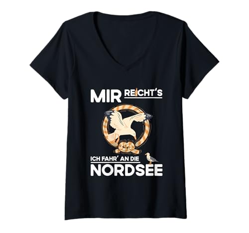 Damen Urlaub Must Haves Nordseeurlaub Reise Gadgets Nordsee T-Shirt mit V-Ausschnitt von Reise Gadgets Nordsee & Must Haves Nordseeurlaub