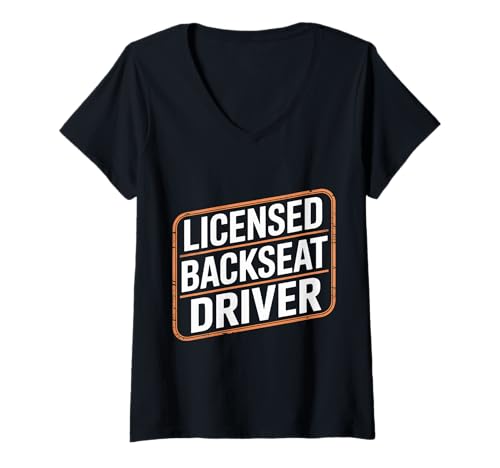 Damen Licensed Backseat Driver Roadtrip nörgeln - T-Shirt mit V-Ausschnitt Damen Licensed Backseat Driver Roadtrip nörgeln - T-Shirt mit V-Ausschnitt von Reisen Humor Road Companion Witze