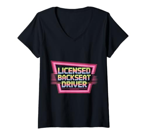 Damen Licensed Backseat Driver Roadtrip nörgeln - T-Shirt mit V-Ausschnitt Damen Licensed Backseat Driver Roadtrip nörgeln - T-Shirt mit V-Ausschnitt von Reisen Humor Road Companion Witze