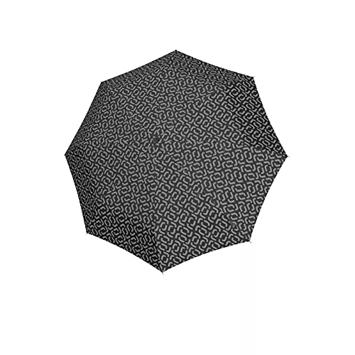 reisenthel umbrella pocket classic in Signature Schwarz – Kompakter Taschenschirm aus recycelten PET-Flaschen – Mit ergonomischem Griffdesign von reisenthel