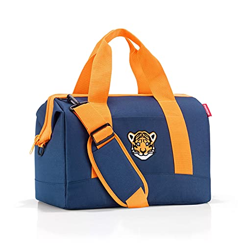 reisenthel Allrounder M Kids Kleine Reisetasche für Kinder Mit Stecklasche für Reisetrolleys, Farbe:Tiger Navy von reisenthel