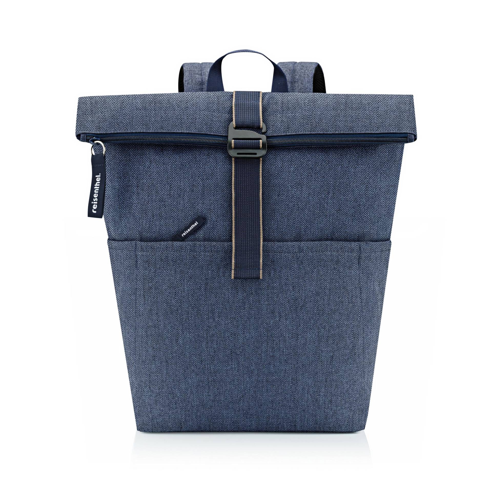 Reisenthel - rolltop backpack herringbone dark blue Dunkelblau von Reisenthel