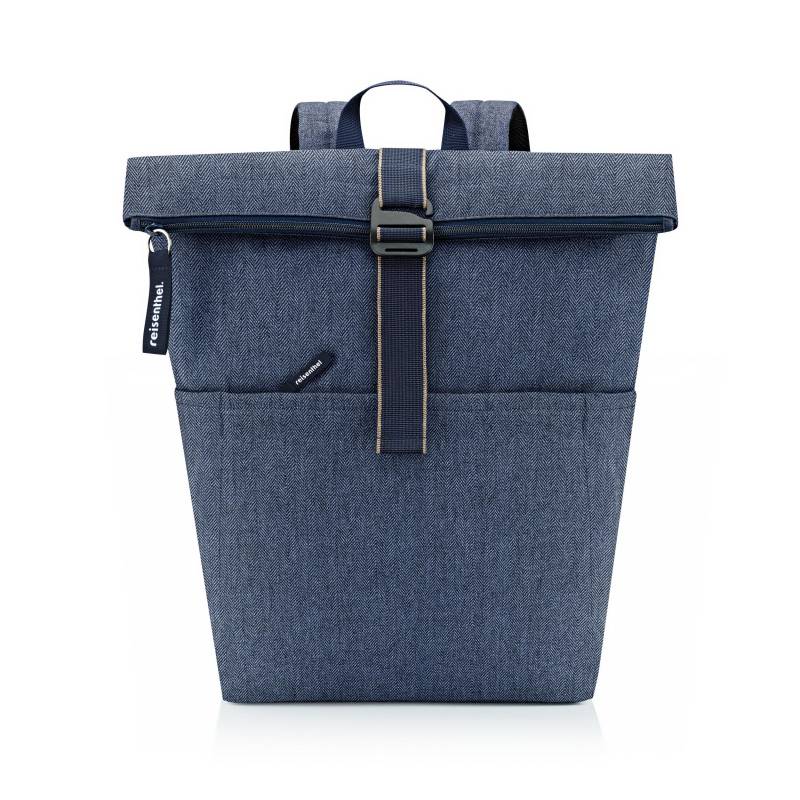 Reisenthel - rolltop backpack herringbone dark blue Dunkelblau von Reisenthel