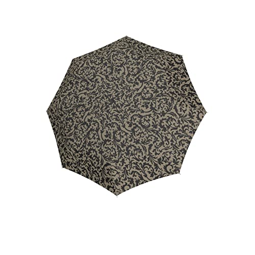 reisenthel umbrella pocket duomatic in Baroque Taupe – Kompakter Taschenschirm aus recycelten PET-Flaschen – Mit großer Drucktaste und ergonomisches Griffdesign von reisenthel