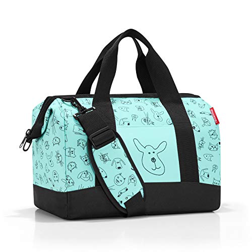 reisenthel Allrounder M Kids Kleine Reisetasche für Kinder Mit Stecklasche für Reisetrolleys, Farbe:blau von reisenthel