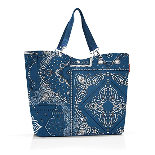 reisenthel shopper XL bandana blue – Geräumige Shopping Bag und edle Handtasche in einem – Aus wasserabweisendem Material von reisenthel