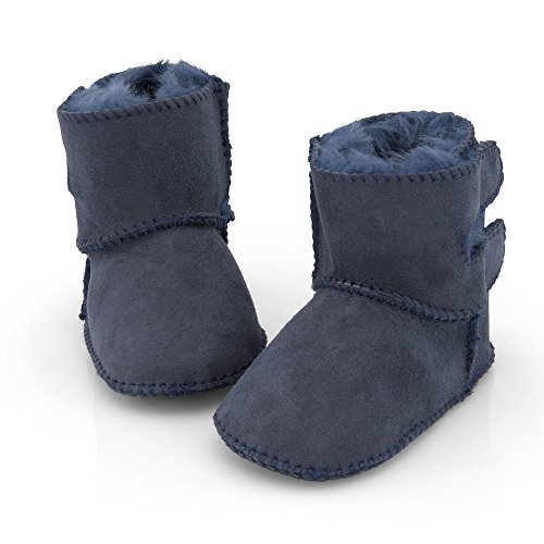 Reissner Lammfelle Engel Babyschuhe aus Lammfell Modell Toulon mit Klettverschluss (2-Klett) blau 20/21 von Reissner Lammfelle