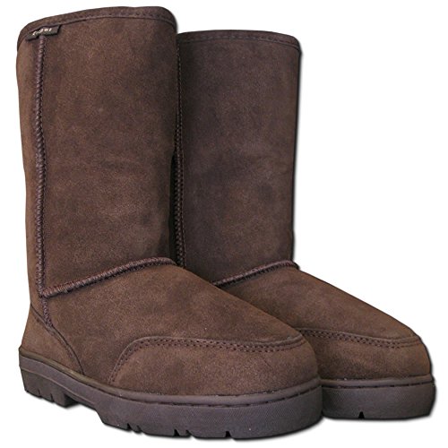 Reissner Lammfelle | Engel Boots AGI | Hohe warme Winterstiefel | Wildleder | Innenfutter echtes Merino Lammfell | braun 40 von Reissner Lammfelle