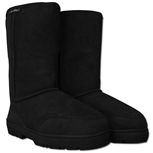 Reissner Lammfelle | Engel Boots AGI | Hohe warme Winterstiefel | Wildleder | Innenfutter echtes Merino Lammfell | schwarz 40 von Reissner Lammfelle