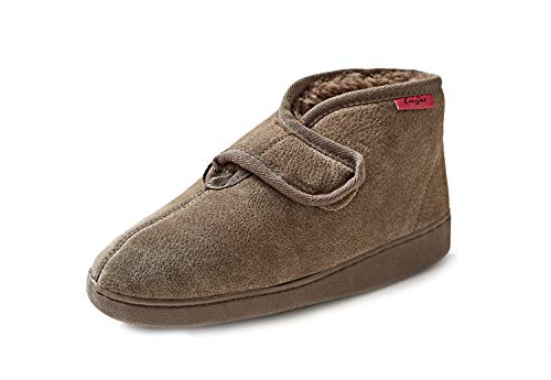 Reissner Lammfelle | Engel Hausschuhe Athen | Veloursleder | Innenfutter echtes Merino Lammfell | knöchelhoch | Klettverschluß | 40 braun von Reissner Lammfelle