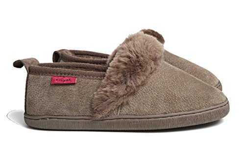 Reissner Lammfelle | Engel Hausschuhe Rhodos | Veloursleder | Innenfutter echtes Merino Lammfell | mit Fellkranz | 37 braun von Reissner Lammfelle