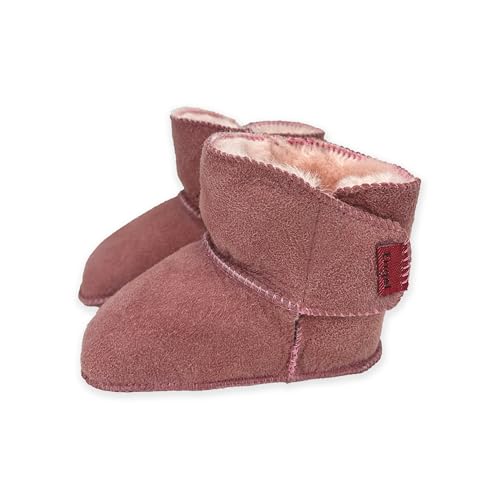 Reissner Lammfelle Engel Babyschuhe aus Lammfell Modell Lyon mit Klettverschluss (1-Klett) pink rosa 22/23 von Reissner Lammfelle