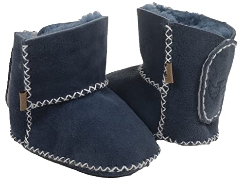 Reissner Lammfelle Engel Baby Booties Modell Paris aus Merino Lammfell mit Fersenverschluss, BABY-BOOTIE4-BC-MAR-16/17, Farbe blau, Schuhgröße 16/17 von Reissner Lammfelle