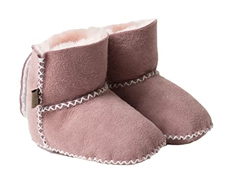 Reissner Lammfelle Engel Baby Booties Modell Paris aus Merino Lammfell mit Fersenverschluss, BB-SCHUH4-ROS-22, Farbe rosa, Schuhgröße 22/23 von Reissner Lammfelle
