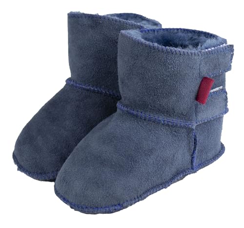 Reissner Lammfelle Engel Babyschuhe aus Lammfell Modell Toulon mit Klettverschluss (2-Klett) blau 22/23 von Reissner Lammfelle