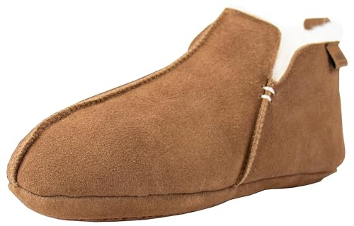 Reissner Lammfelle | Engel Hausschuhe SVENSKA | Innenfutter echtes Merino Lammfell | Veloursleder | Mittelnaht | weiche ins Leder integrierte Sohle | Camel 41 von Reissner Lammfelle