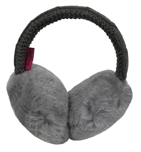 Reissner Lammfelle Engel Ohrenschützer MIKA aus Merino Lammfell & Strickware größenverstellbarer Kopfbügel silber von Reissner Lammfelle