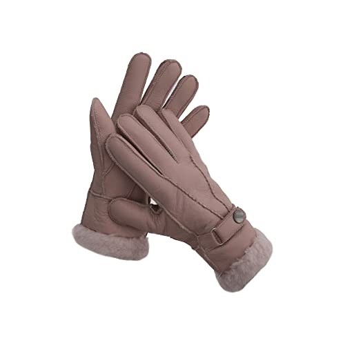 Reissner Lammfelle Fingerhandschuhe HDS-FINGER2-NAP-PIN-M Merino Lammfell Nappa Leder Farbe pink Größe M von Reissner Lammfelle