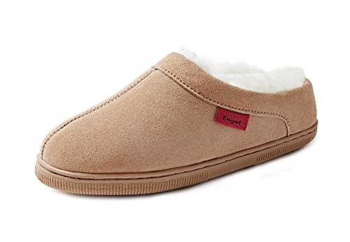 Reissner Lammfelle | Engel Hausschuh Simone | Veloursleder | Innenfutter echtes Merino Lammfell | beige 41 von Reissner Lammfelle