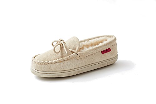 Reissner Lammfelle | Engel Hausschuhe ELBA | Mokassins | Veloursleder | Innenfutter echtes Merino Lammfell aus Australien | 37 beige von Reissner Lammfelle