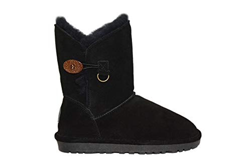 Reissner Lammfelle | Engel Stiefel LARA | Halbhohe warme Winterboots | Wildleder | Innenfutter echtes Merino Lammfell | schwarz 40 von Reissner Lammfelle