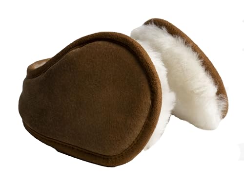 Reissner Lammfelle Ohrenschützer ELIA aus Merino Lammfell mit Veloursleder Nackenbügel camel von Reissner Lammfelle