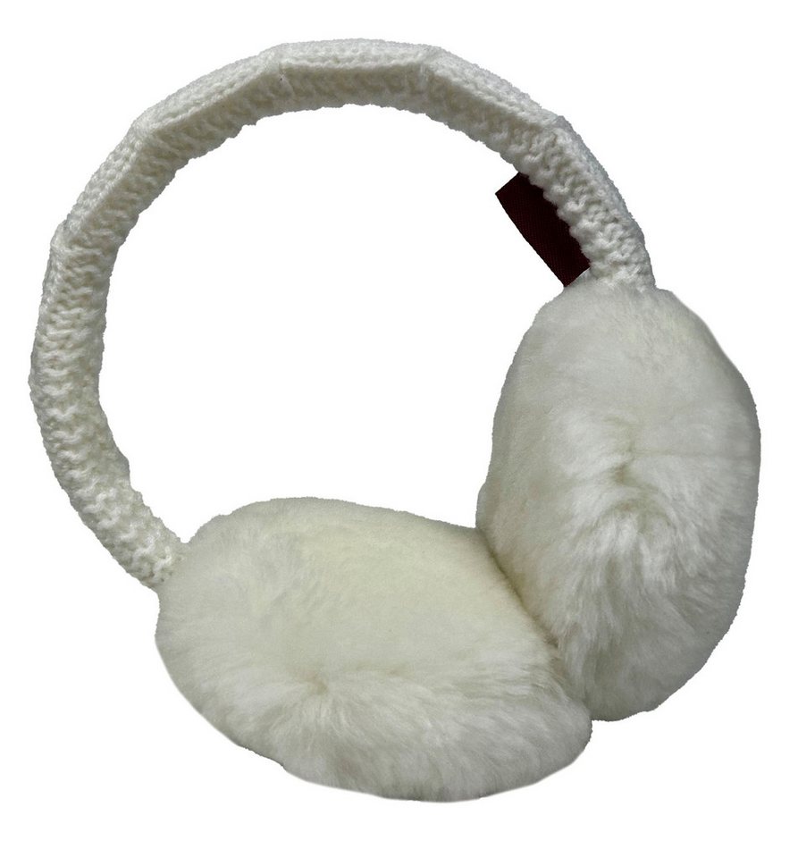 Reissner Lammfelle Ohrenwärmer Kopfbügel Ohrenschützer MIKA Merino Lammfell & Strickware gefüttert mit weichem Lammfell von Reissner Lammfelle