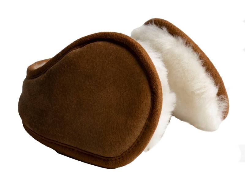 Reissner Lammfelle Ohrenwärmer Nackenbügel Ohrenschützer ELIA Merino Lammfell Veloursleder gefüttert mit weichem Lammfell von Reissner Lammfelle