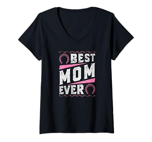 Damen Beste Mom Ever Reiten Pferde Mama T-Shirt mit V-Ausschnitt Damen Beste Mom Ever Reiten Pferde Mama T-Shirt mit V-Ausschnitt von Reitbekleidung Damen Reiterinnen