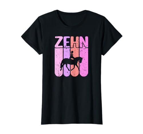 Pferde Geburtstag 10 Jahre Pferd Mädchen Reiterin T-Shirt von Reiten Pferde Geschenke für Mädchen