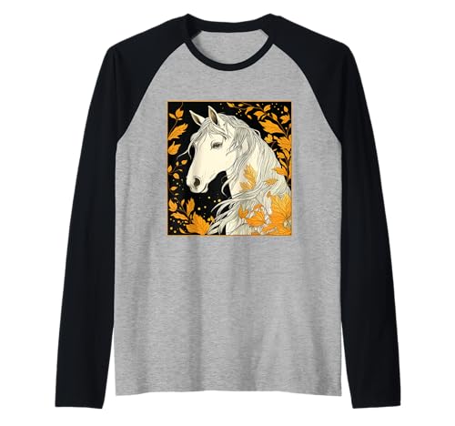 Pferd Herbst Blätter Pferde Mädchen Raglan Pferd Herbst Blätter Pferde Mädchen Raglan von Reiten Pferdefan Pferdeliebhaber Pferdemotiv