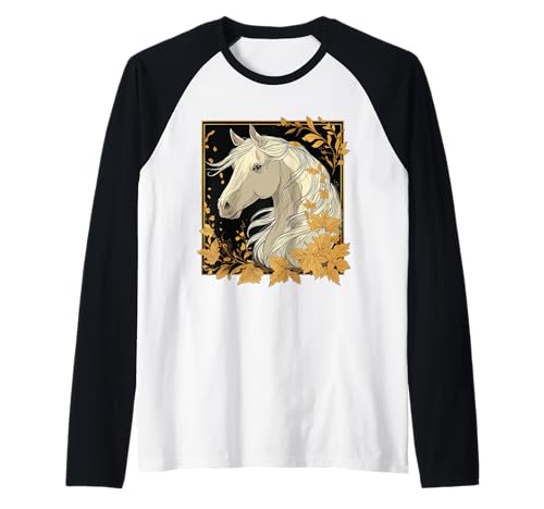 Pferd Herbst Blätter Pferde Mädchen Raglan Pferd Herbst Blätter Pferde Mädchen Raglan von Reiten Pferdefan Pferdeliebhaber Pferdemotiv