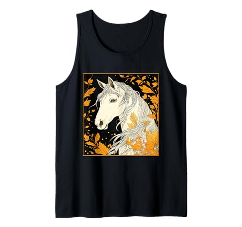 Pferd Herbst Blätter Pferde Mädchen Tank Top Pferd Herbst Blätter Pferde Mädchen Tank Top von Reiten Pferdefan Pferdeliebhaber Pferdemotiv