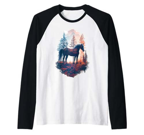 Pferd Herbst Blätter Wald Pferde Mädchen Raglan Pferd Herbst Blätter Wald Pferde Mädchen Raglan von Reiten Pferdefan Pferdeliebhaber Pferdemotiv