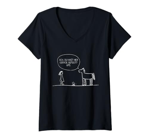 Damen Ach Du Hast Hier gerade Gefegt Reiterhof T-Shirt mit V-Ausschnitt Damen Ach Du Hast Hier gerade Gefegt Reiterhof T-Shirt mit V-Ausschnitt von Reiter Geschenke