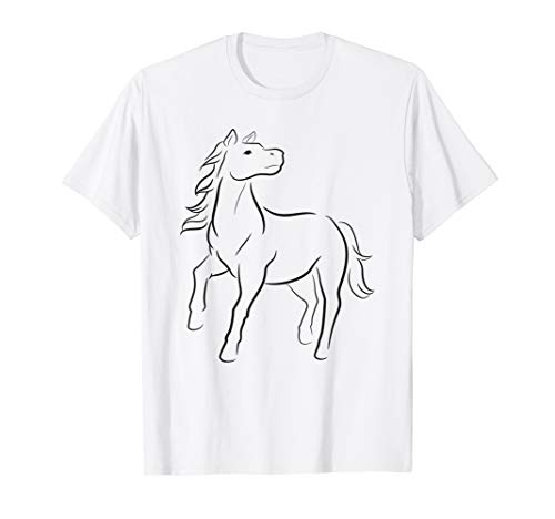 Pferd Umriss Pony Reitsport T-SHIRT Pferde Reiter Mädchen von Reiter & Pferde Geschenk Shirts Mädchen